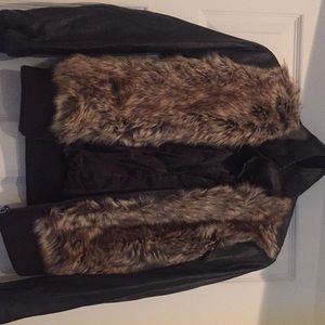 Jack Faux fur front on vegan leather bomber